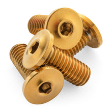 Load image into Gallery viewer, Ultra-Low Profile Gold Titanium Bottle Cage Bolts