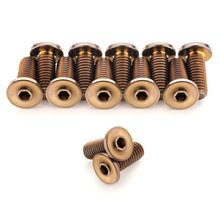 Load image into Gallery viewer, Ultra-Low Profile Bronze Anodized Titanium Bottle Cage Bolts