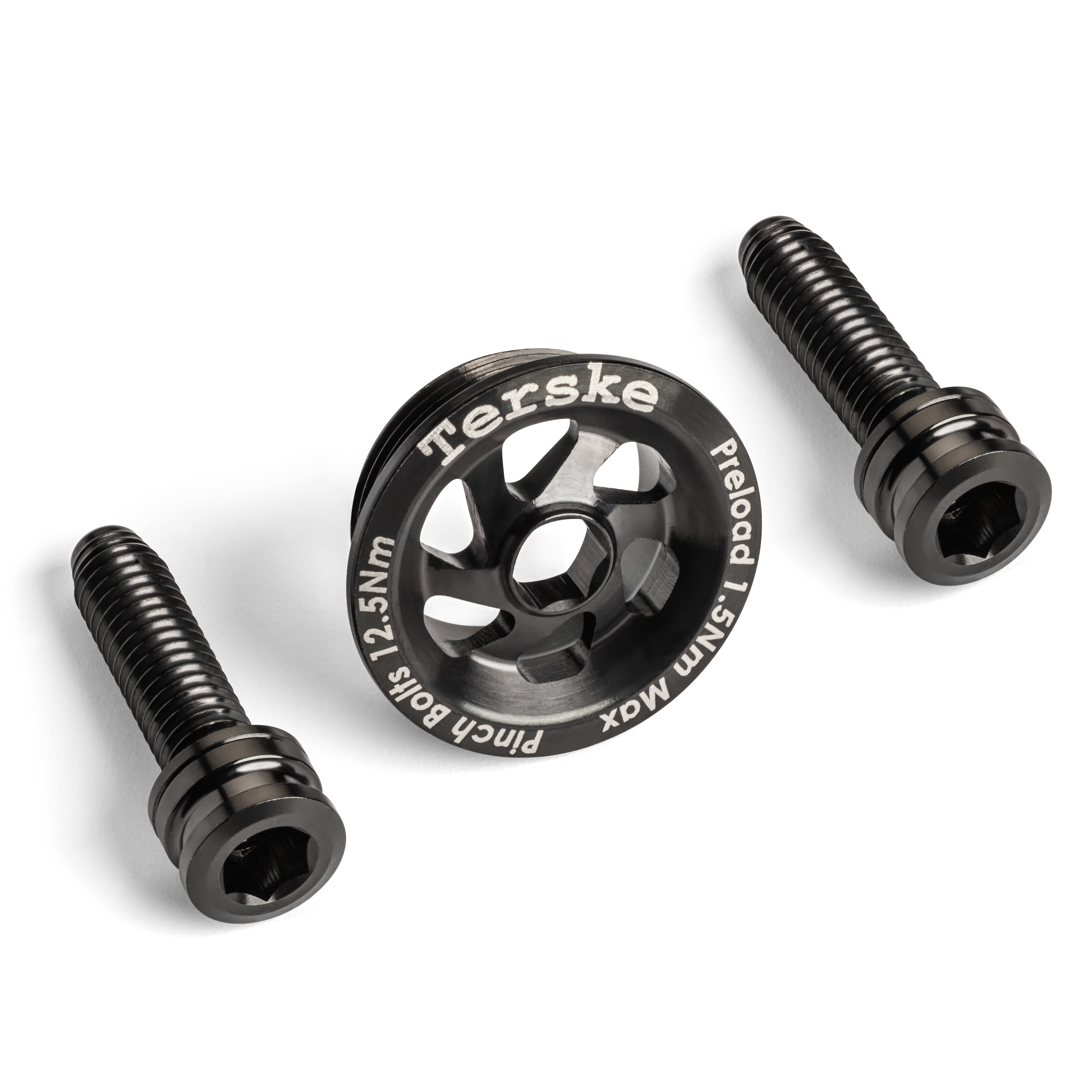 Black Titanium Preload Cap & Bolt Set for Shimano Hollowtech II