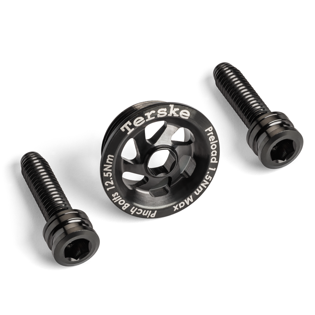 Black Titanium Preload Cap & Bolt Set for Shimano Hollowtech II