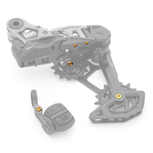 Load image into Gallery viewer, Gold Titanium Hardware Kit for SRAM Transmission Derailleurs
