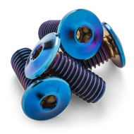 Ultra-Low Profile Burnt Blue Titanium Bottle Cage Bolts