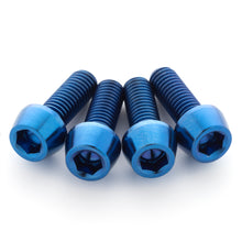 Load image into Gallery viewer, Blue Titanium Water Bottle Cage Bolts
