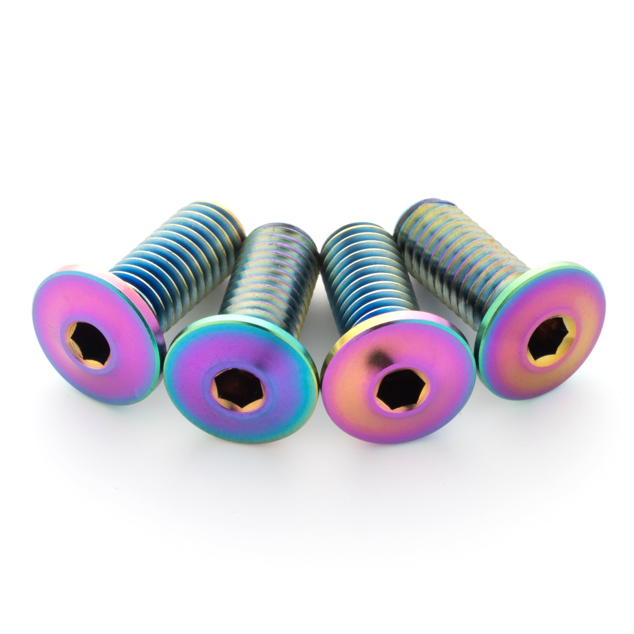Ultra-Low Profile Oil Slick Titanium Bottle Cage Bolts