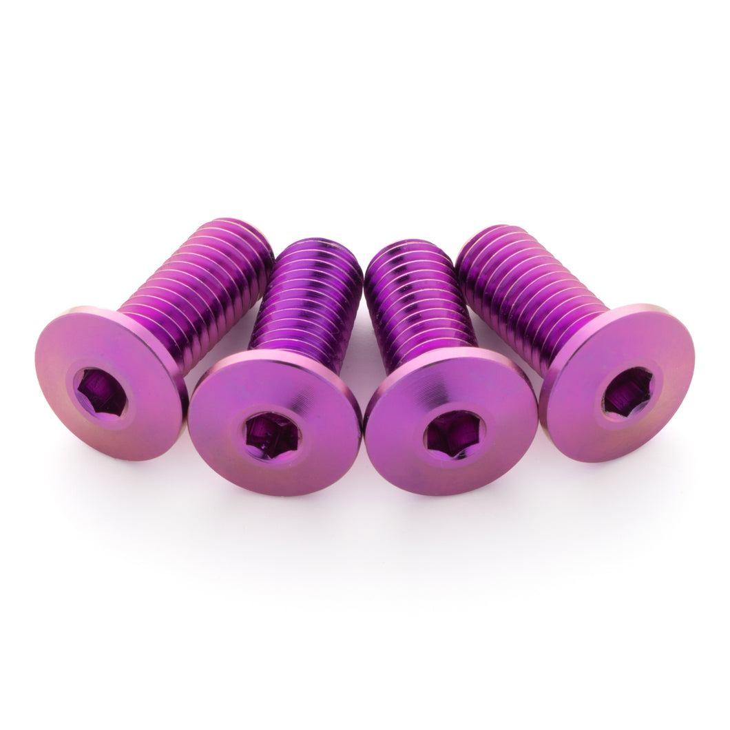 Purple Ultra-Low Profile Titanium Bottle Cage Bolts