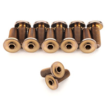 Load image into Gallery viewer, Ultra-Low Profile Bronze Anodized Titanium Bottle Cage Bolts
