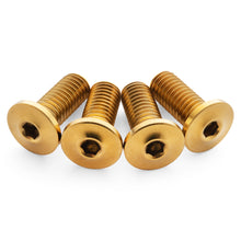 Load image into Gallery viewer, Ultra-Low Profile Gold Anodized Titanium Bottle Cage Bolts
